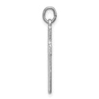 Sterling Silver Rhodium-Plated Cross Charm with Polished Finish, 925 Solid