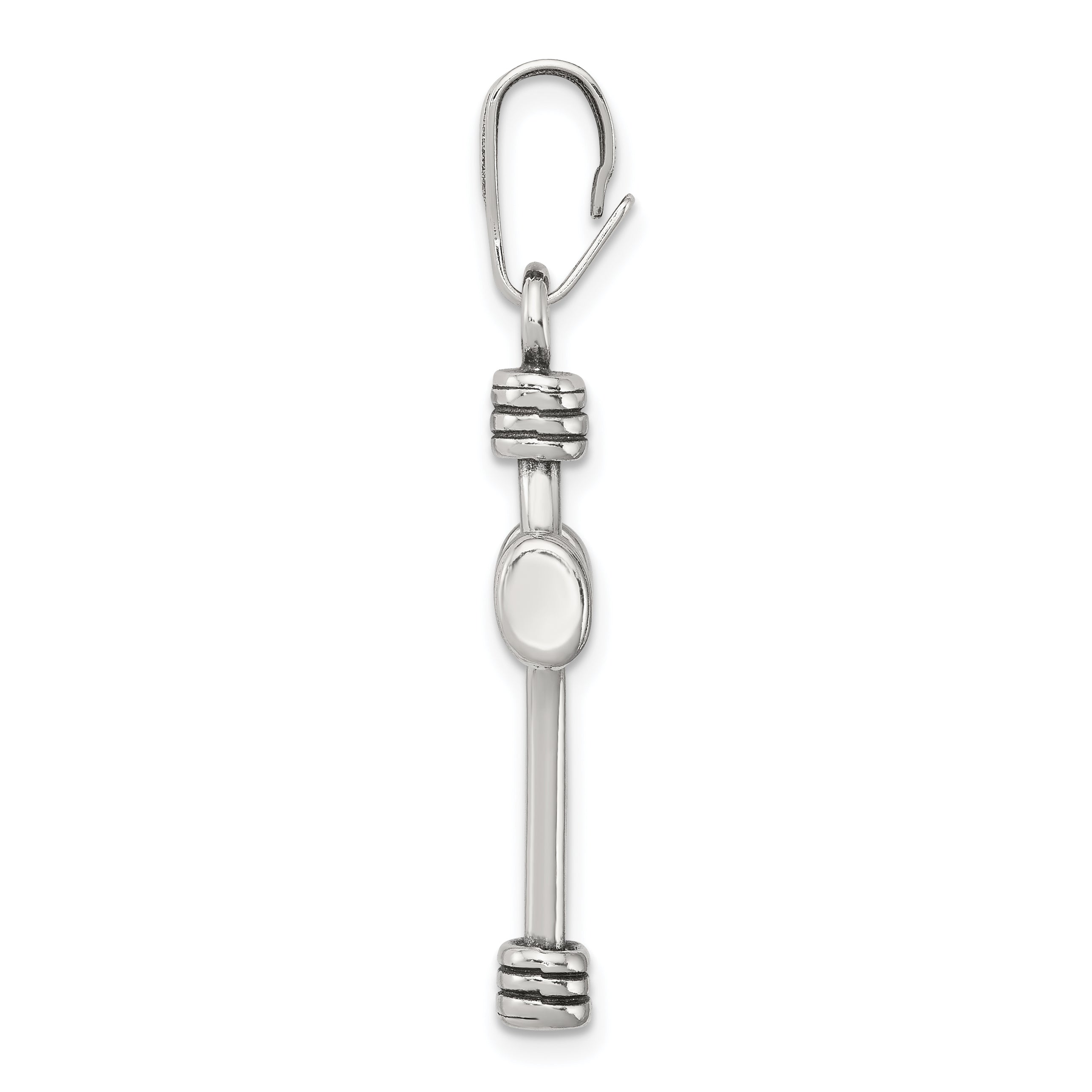 Sterling Silver 925 Antiqued Cross Pendant with 3D Solid Design, Polished Finish