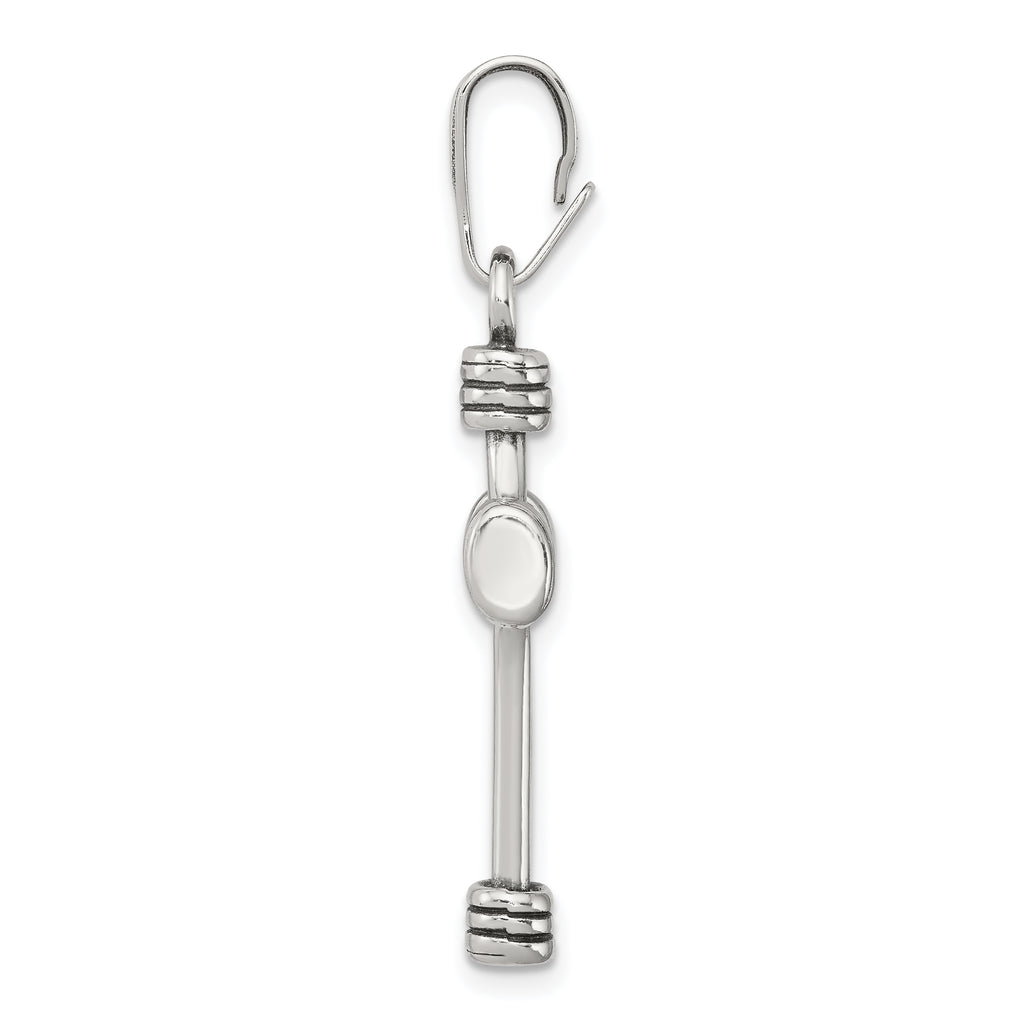 Sterling Silver 925 Antiqued Cross Pendant with 3D Solid Design, Polished Finish