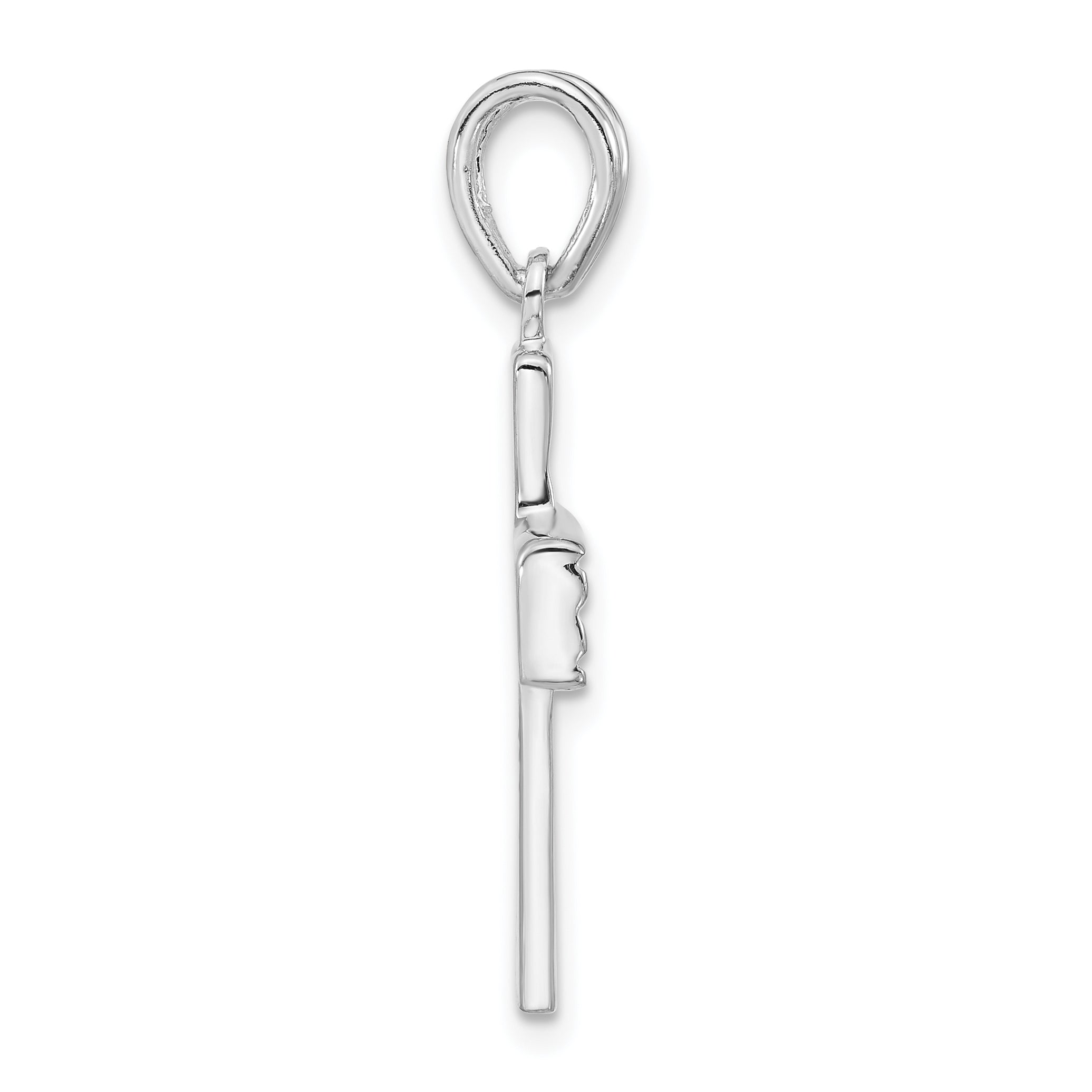 Sterling Silver 925 Polished Latin Cross Pendant Unisex Elegant Charm