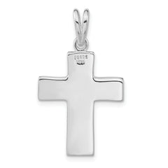 Sterling Silver 925 Polished Latin Cross Pendant Unisex Elegant Charm