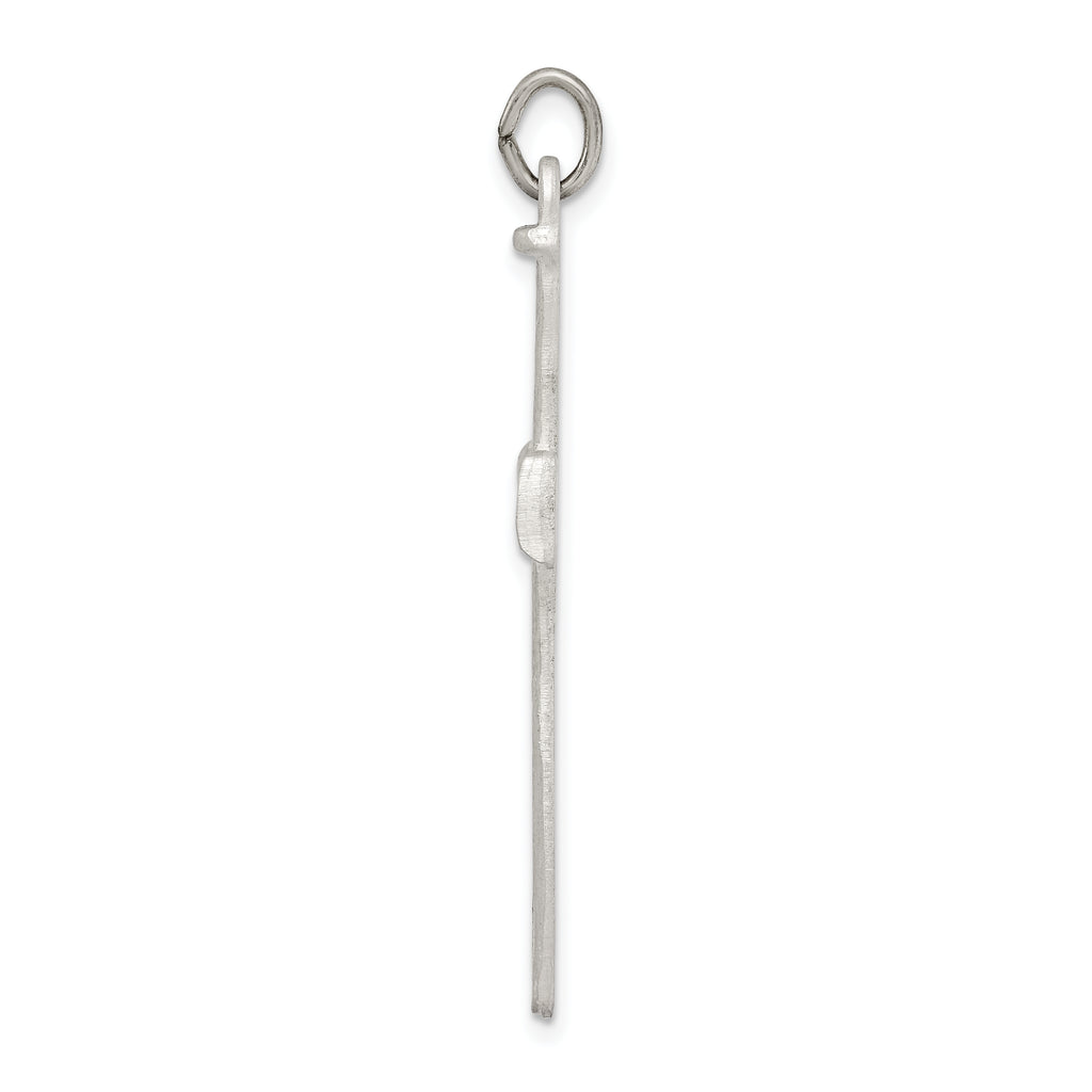 Sterling Silver 925 Nail Cross Pendant with Antiqued Finish, Solid & Polished Design