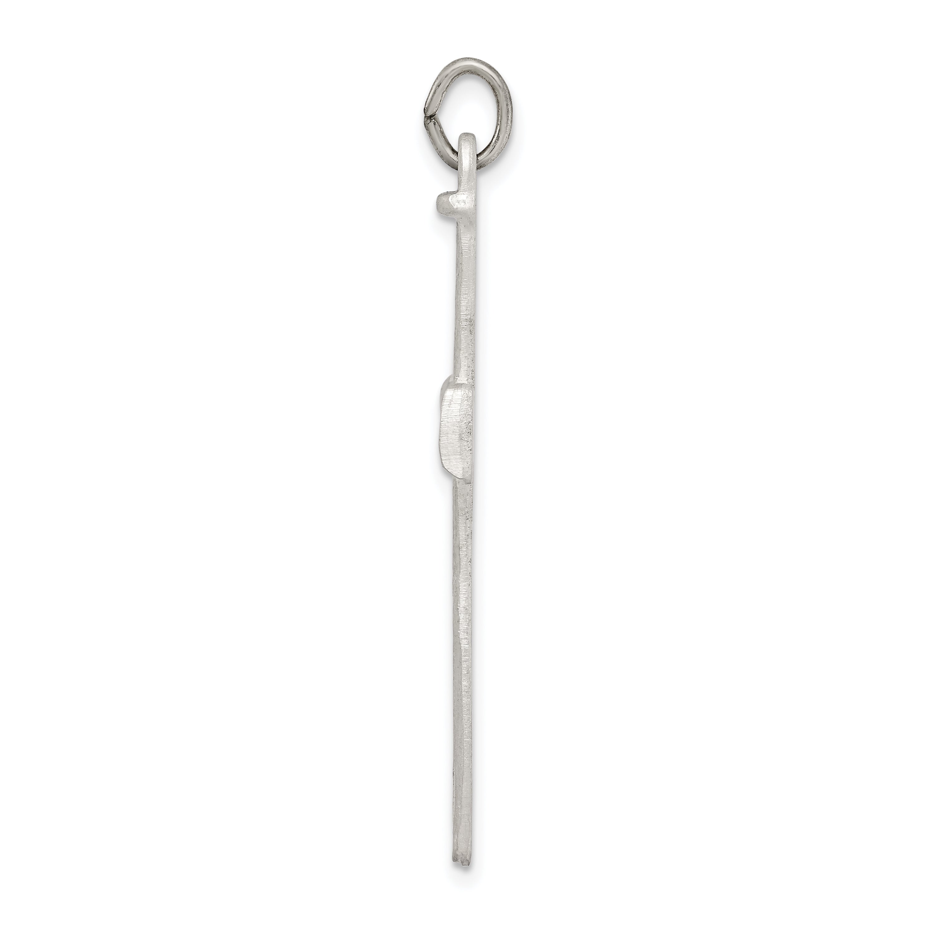 Sterling Silver 925 Nail Cross Pendant with Antiqued Finish, Solid & Polished Design