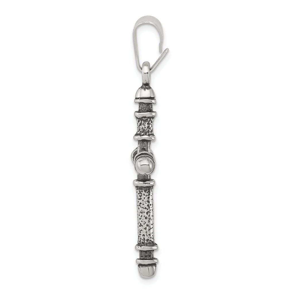 Sterling Silver 925 Antiqued Cross Pendant with Polished Solid Design
