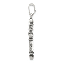 Sterling Silver 925 Antiqued Cross Pendant with Polished Solid Design