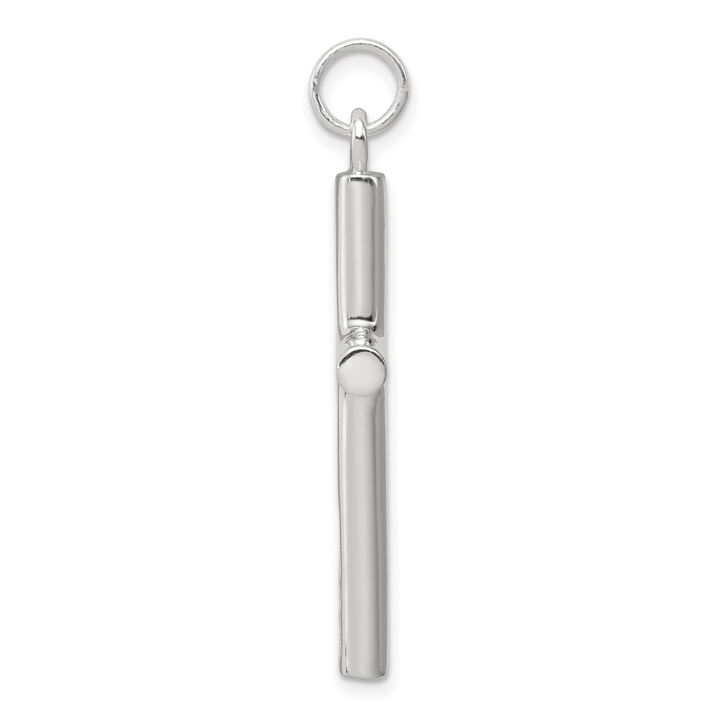 Sterling Silver 925 Polished Latin Cross Pendant Solid, Elegant Design