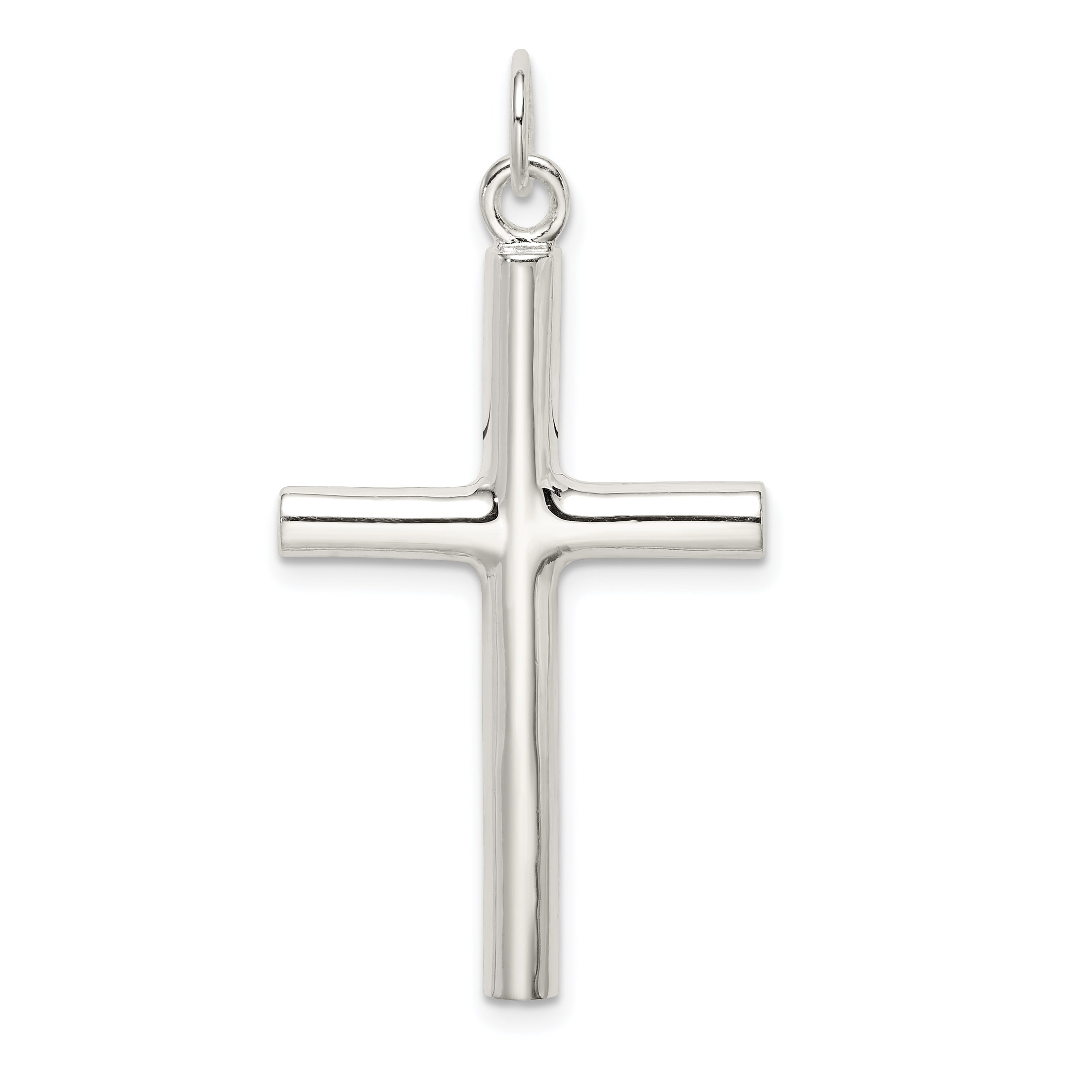 Sterling Silver 925 Polished Latin Cross Pendant Solid, Elegant Design