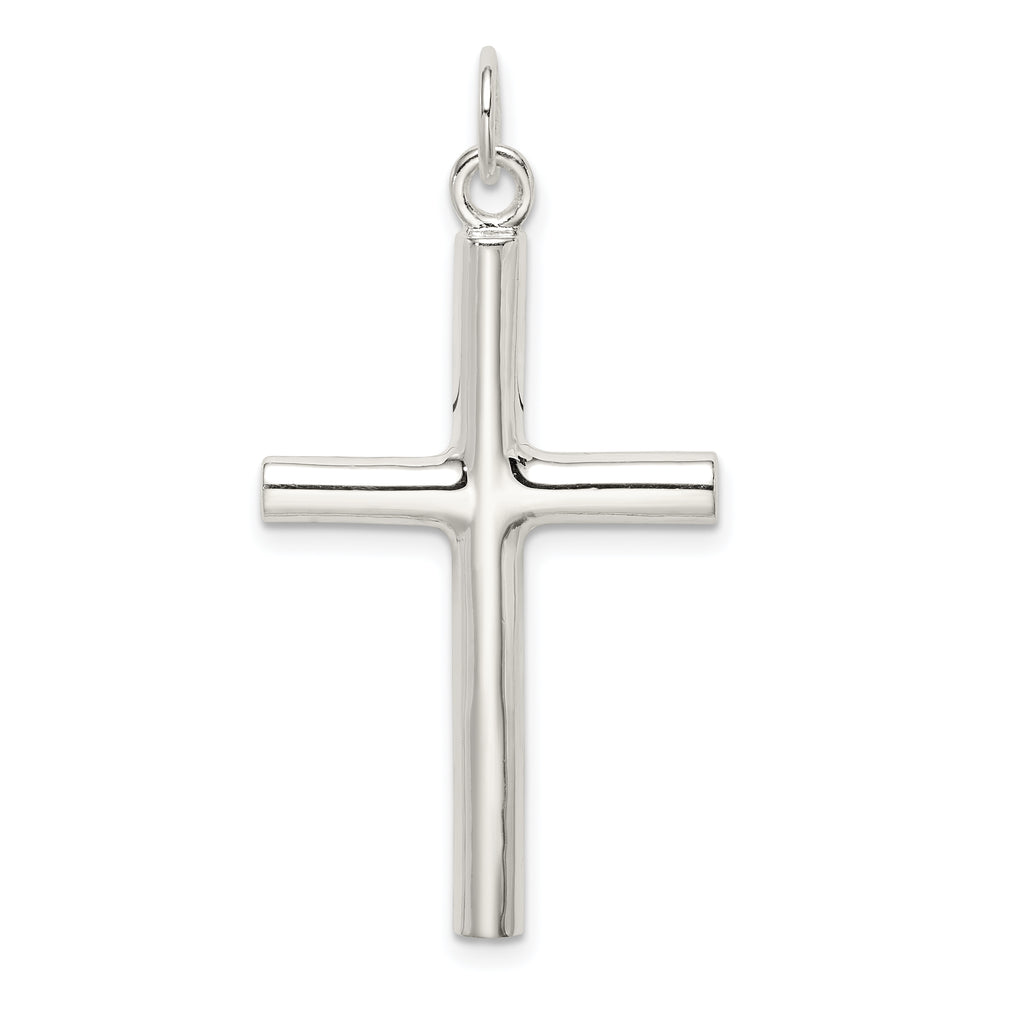 Sterling Silver 925 Polished Latin Cross Pendant Solid, Elegant Design