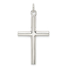 Sterling Silver 925 Polished Latin Cross Pendant Solid, Elegant Design