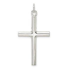 Sterling Silver 925 Polished Latin Cross Pendant Solid, Elegant Design