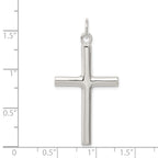 Sterling Silver 925 Polished Latin Cross Pendant Solid, Elegant Design