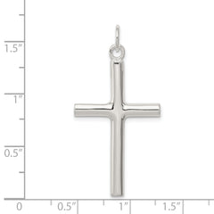 Sterling Silver 925 Polished Latin Cross Pendant Solid, Elegant Design