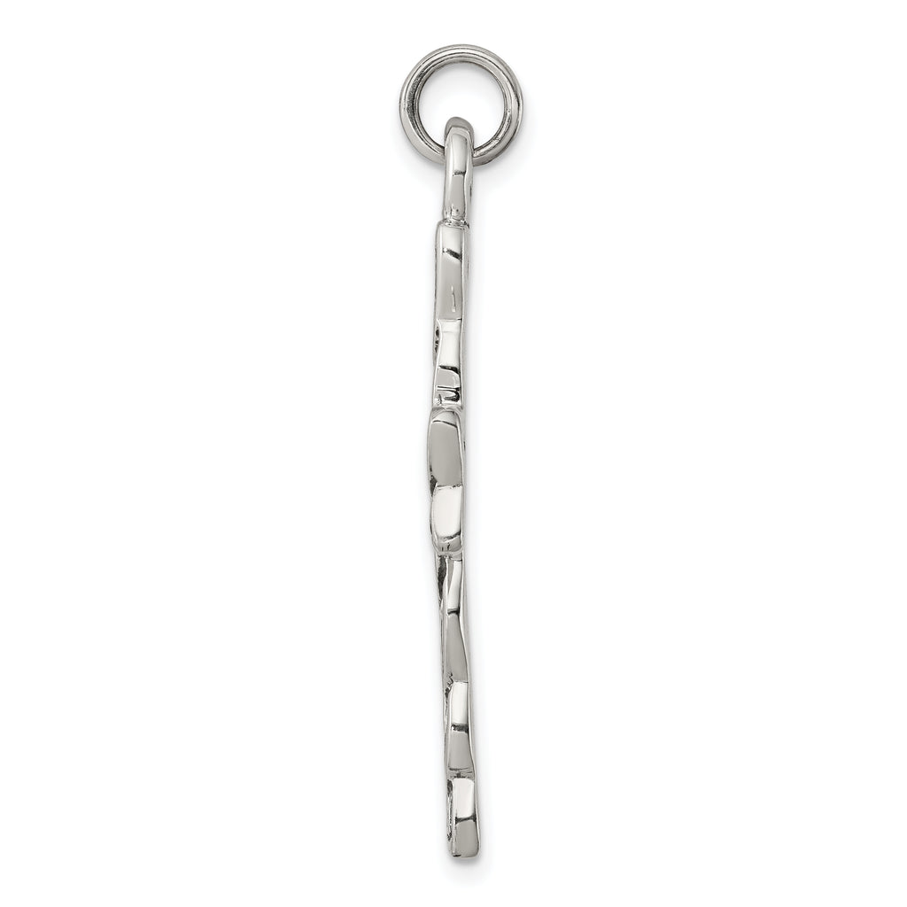Sterling Silver 925 Antiqued Celtic Cross Pendant with Polished Finish