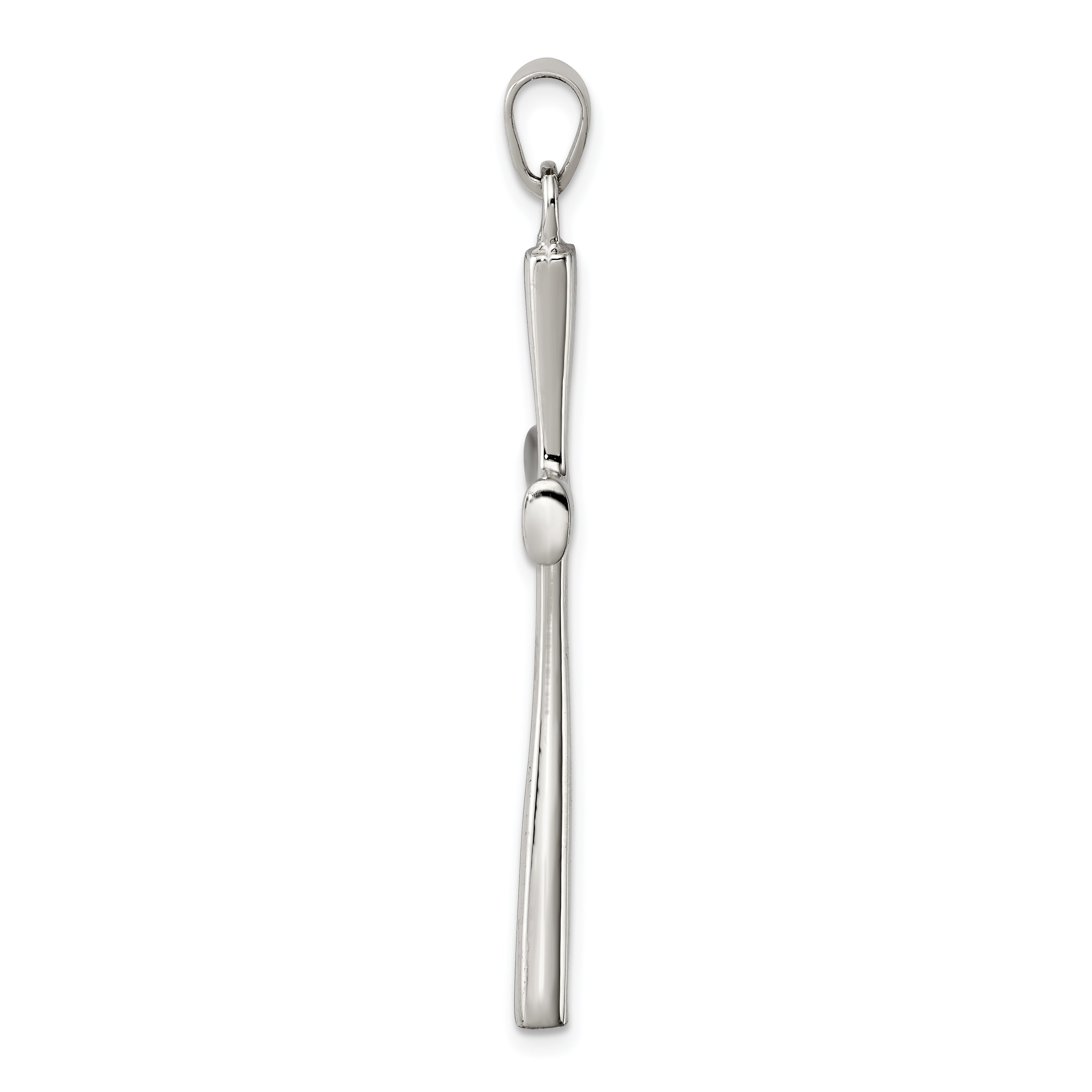Sterling Silver 925 Polished Cross Pendant with Solid Cast Design