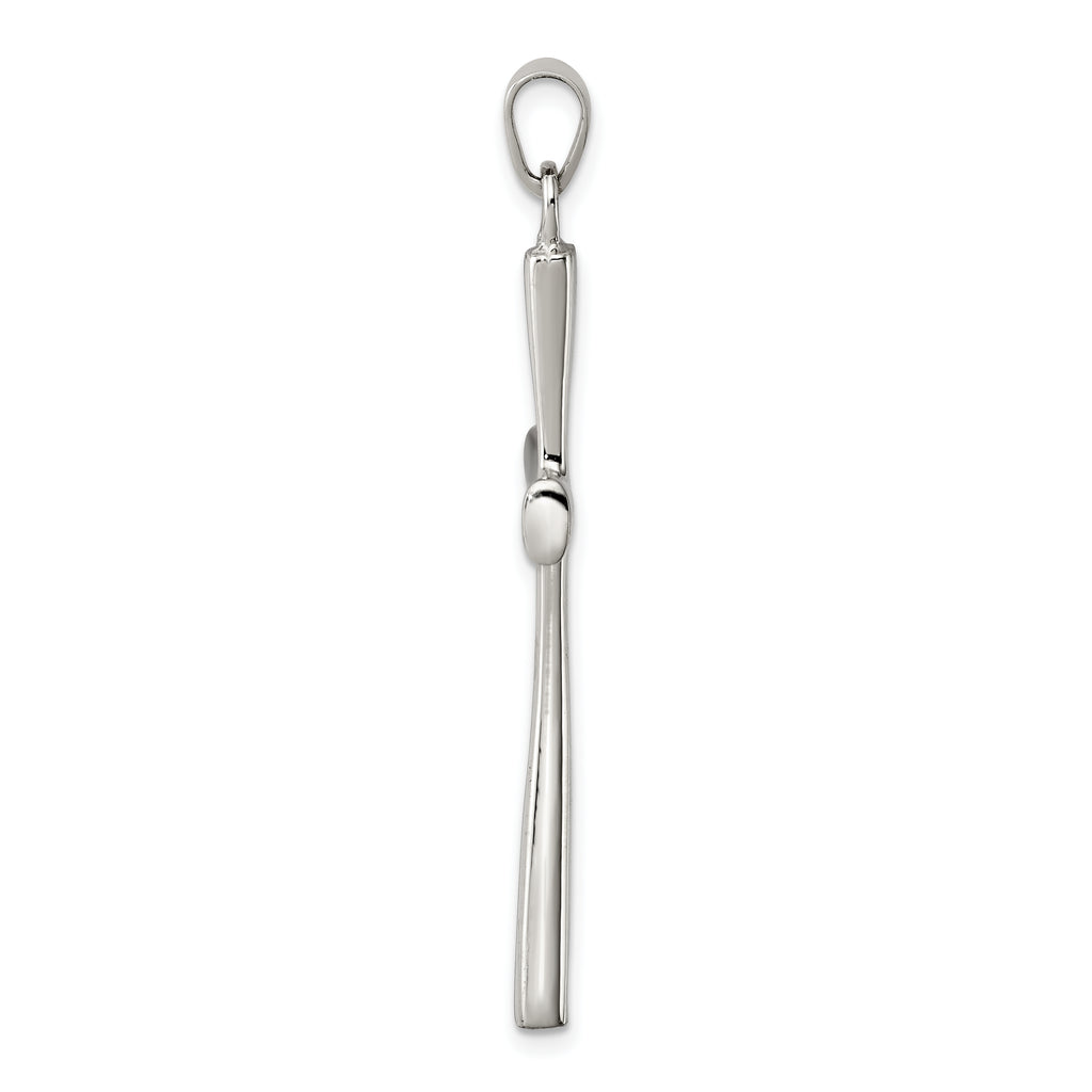 Sterling Silver 925 Polished Cross Pendant with Solid Cast Design