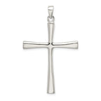 Sterling Silver 925 Polished Cross Pendant with Solid Cast Design