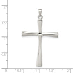 Sterling Silver 925 Polished Cross Pendant with Solid Cast Design