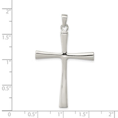 Sterling Silver 925 Polished Cross Pendant with Solid Cast Design