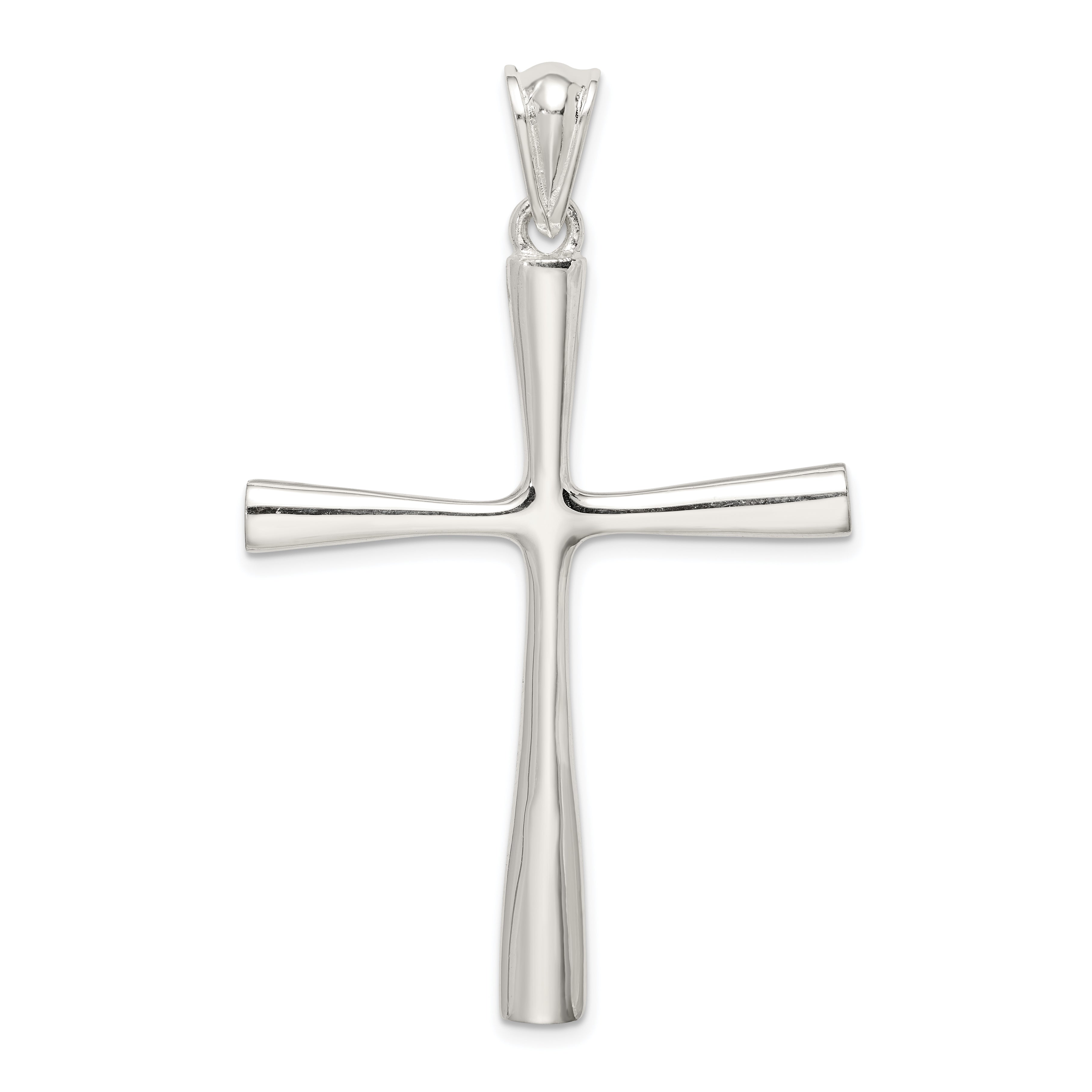 Sterling Silver 925 Cross Pendant with Polished Finish Solid Design