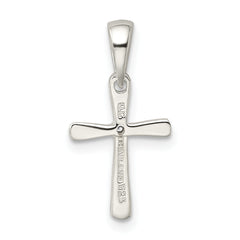 Sterling Silver 925 CZ Cross Pendant with Polished Finish  Elegant & Solid Design