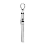 Sterling Silver Rhodium-Plated CZ Cross Pendant with Polished Finish  Elegant Faith Symbol