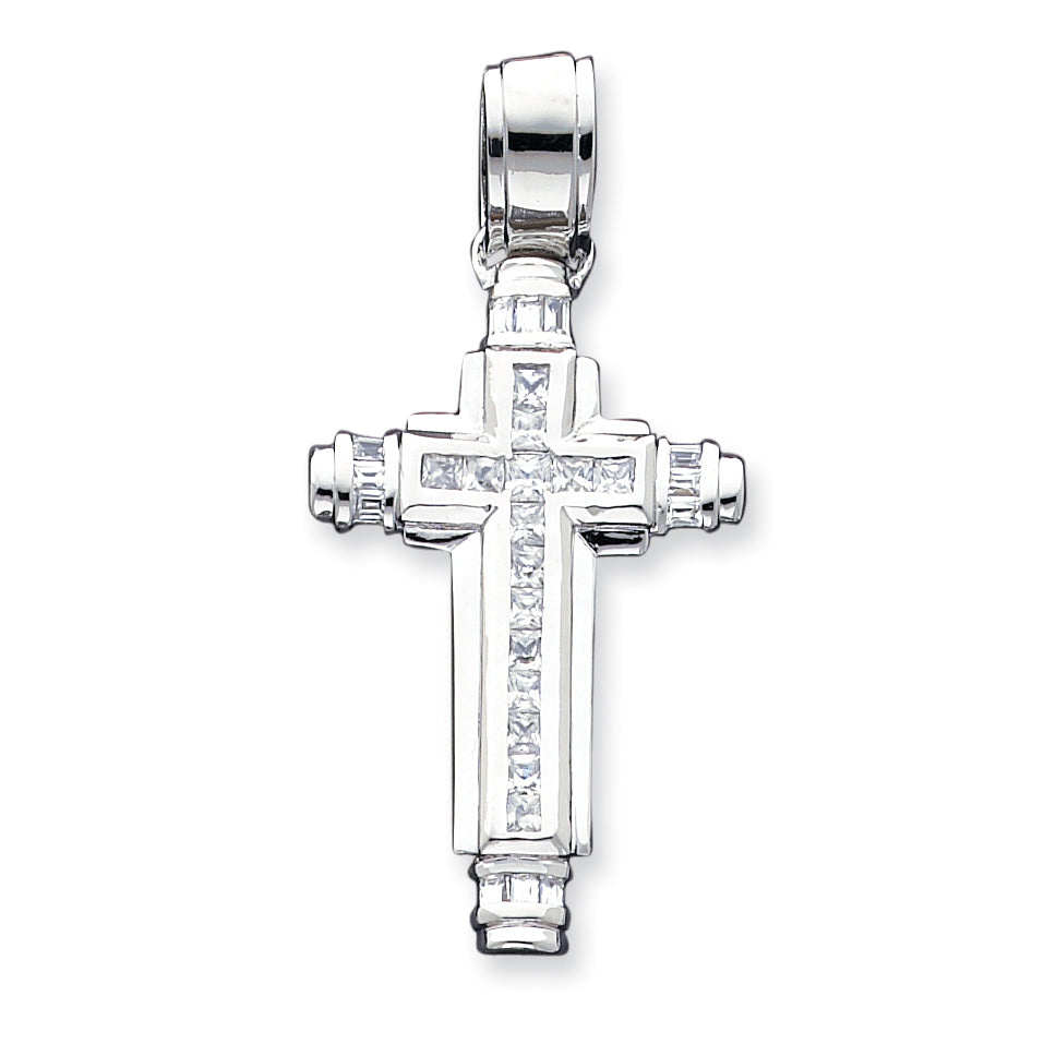 Sterling Silver CZ Cross Pendant Main image