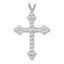 Sterling Silver Rhodium-plated CZ Cross Pendant