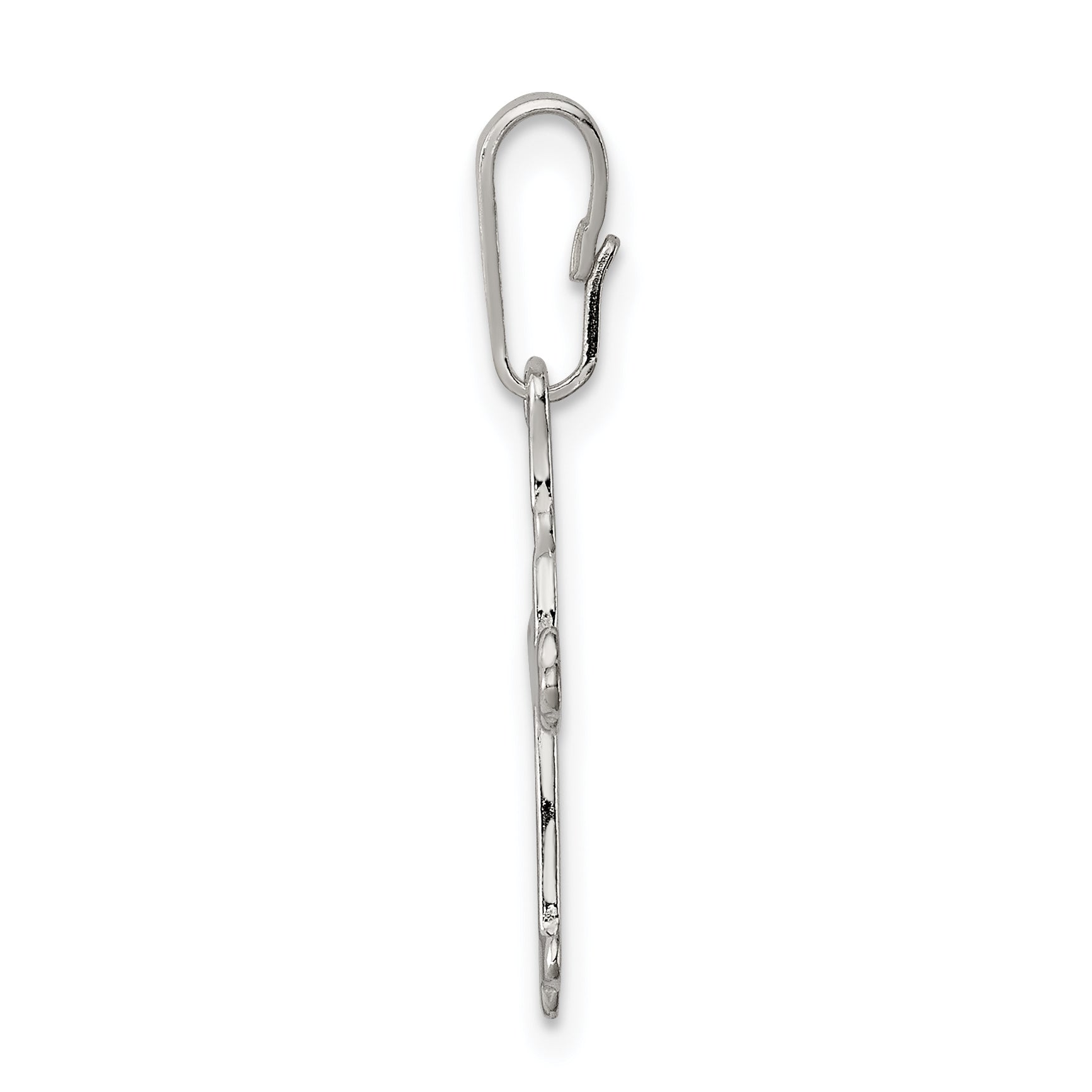 Sterling Silver 925 Polished Budded Cross Charm with Anti-Tarnish Finish Secondary image