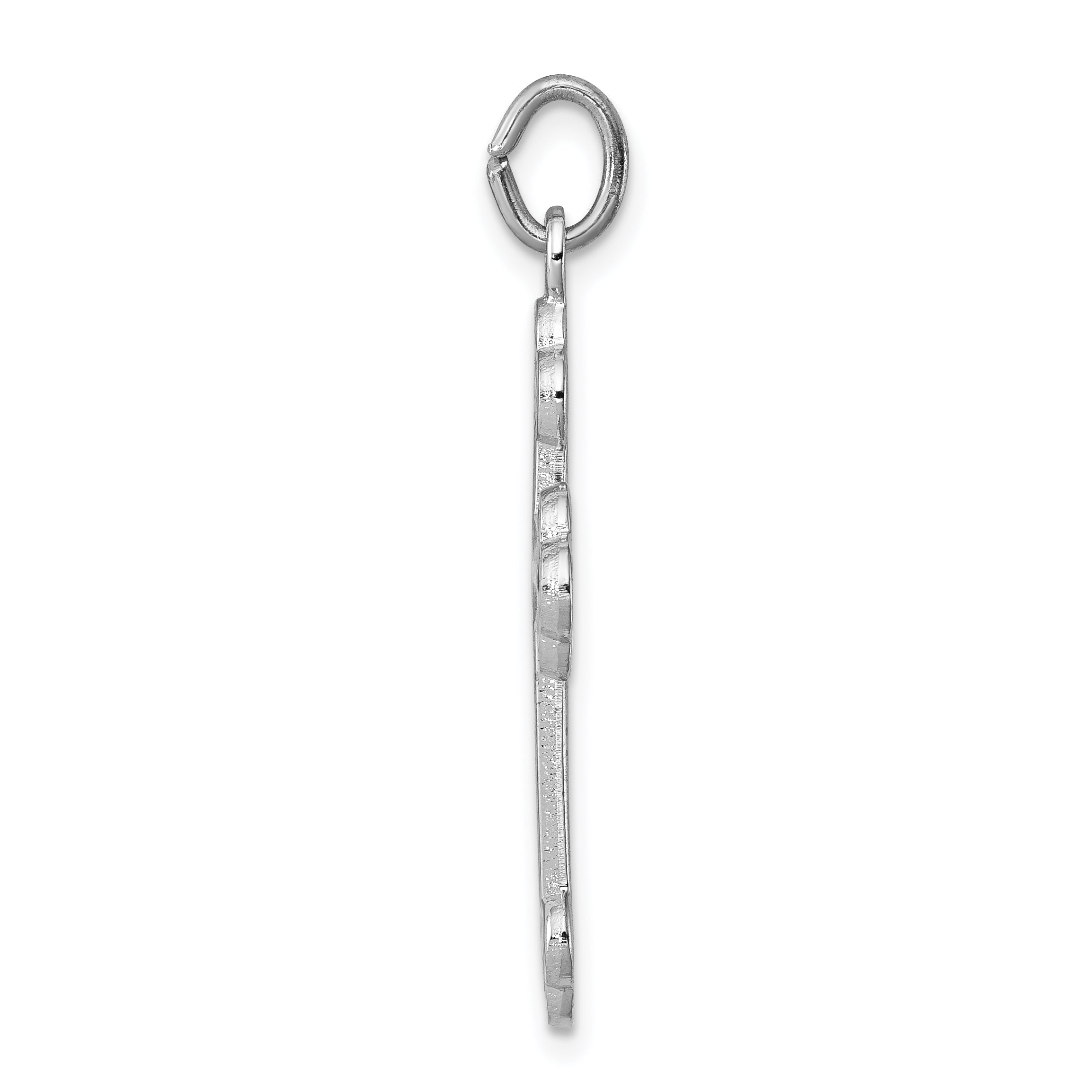 Sterling Silver 925 Rhodium-Plated Cross Pendant with Polished Enamel Finish Secondary image
