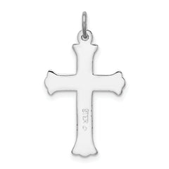 Sterling Silver 925 Rhodium-Plated Enameled Cross Charm Polished Finish
