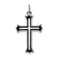 Sterling Silver Rhodium-plated Enameled Cross Charm