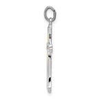 Sterling Silver Rhodium-Plated Cross Pendant with Polished Finish  Elegant and Solid Design