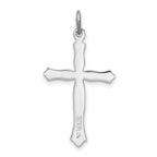 Sterling Silver Rhodium-Plated Cross Pendant with Polished Finish  Elegant and Solid Design