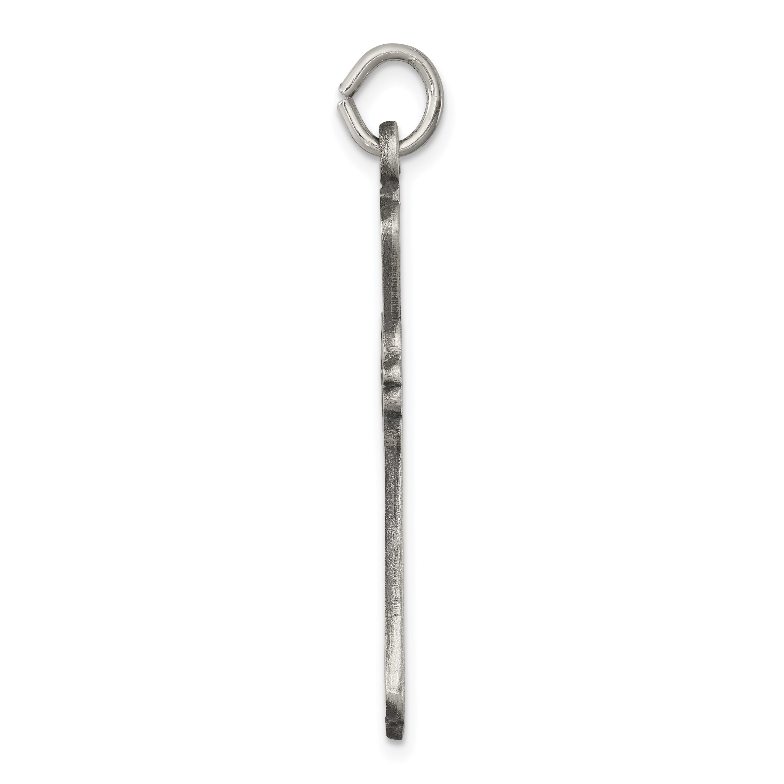 Sterling Silver 925 Antiqued Cross Pendant with Polished Finish  Solid and Vintage-Inspired