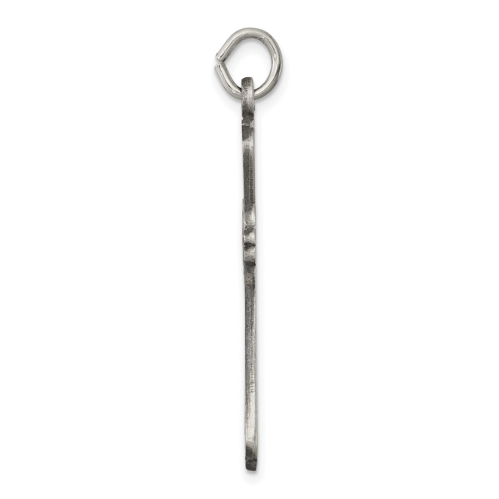 Sterling Silver 925 Antiqued Cross Pendant with Polished Finish  Solid and Vintage-Inspired