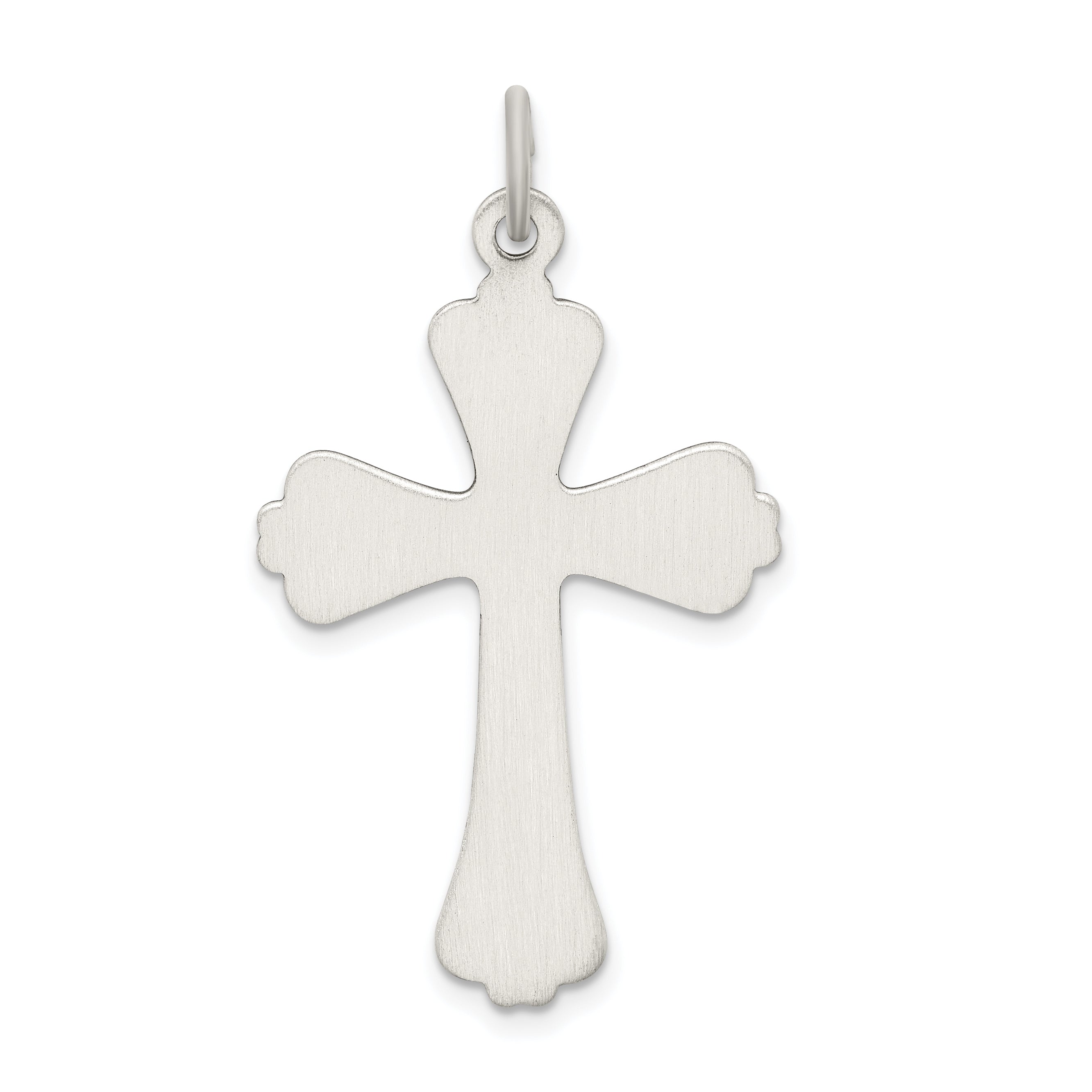 Sterling Silver 925 Antiqued Cross Pendant with Polished Finish  Solid and Vintage-Inspired