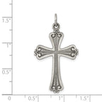 Sterling Silver 925 Antiqued Cross Pendant with Polished Finish  Solid and Vintage-Inspired