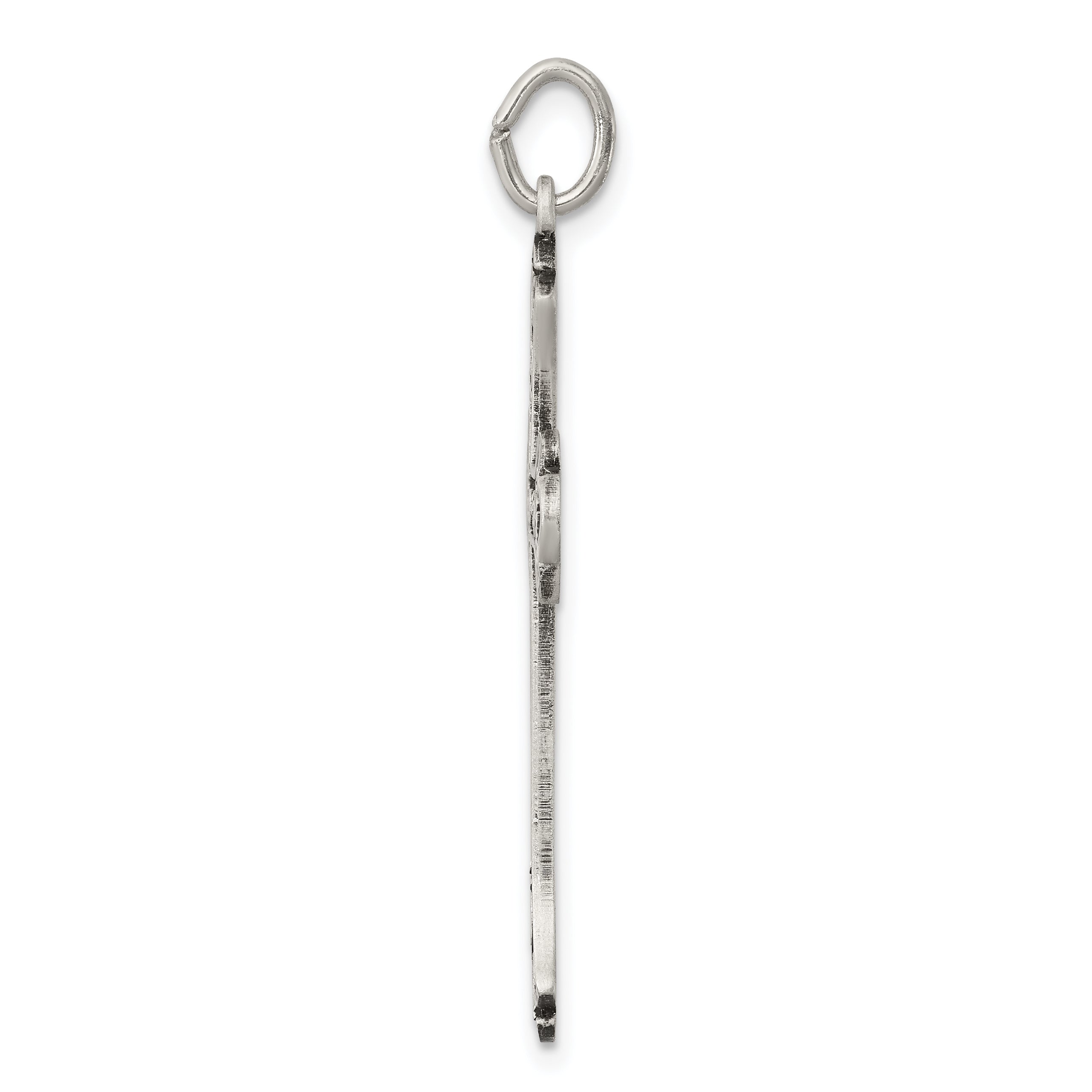 Sterling Silver 925 Antiqued Cross Pendant with Polished Solid Design