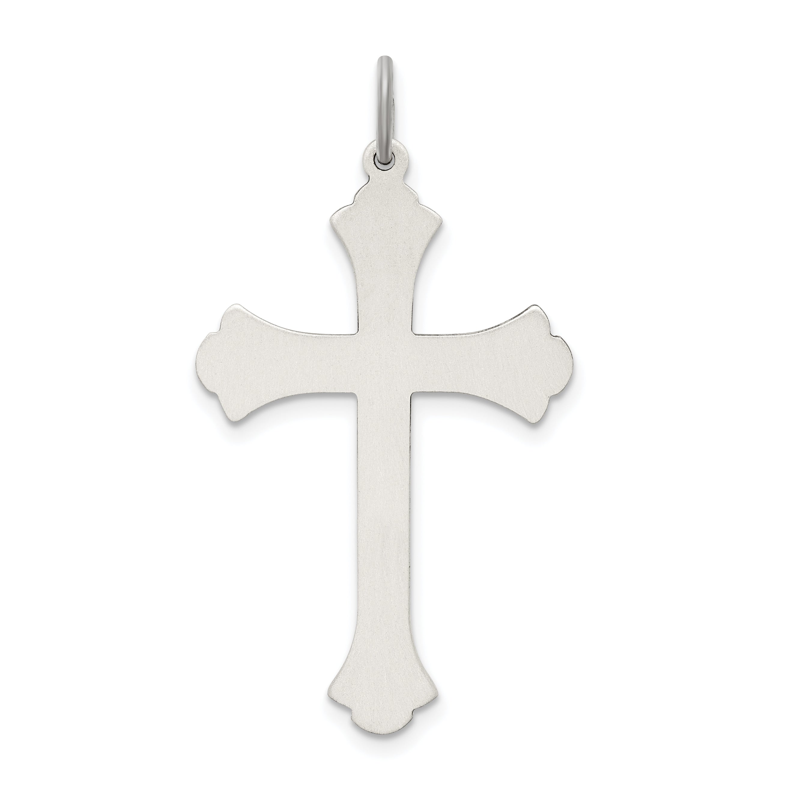 Sterling Silver 925 Antiqued Cross Pendant with Polished Solid Design