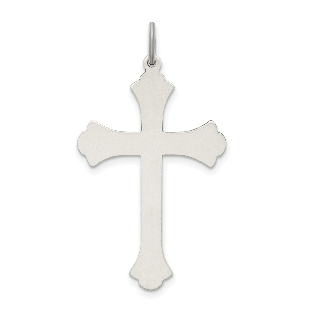 Sterling Silver 925 Antiqued Cross Pendant with Polished Solid Design