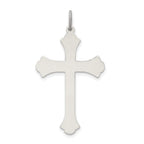 Sterling Silver 925 Antiqued Cross Pendant with Polished Solid Design