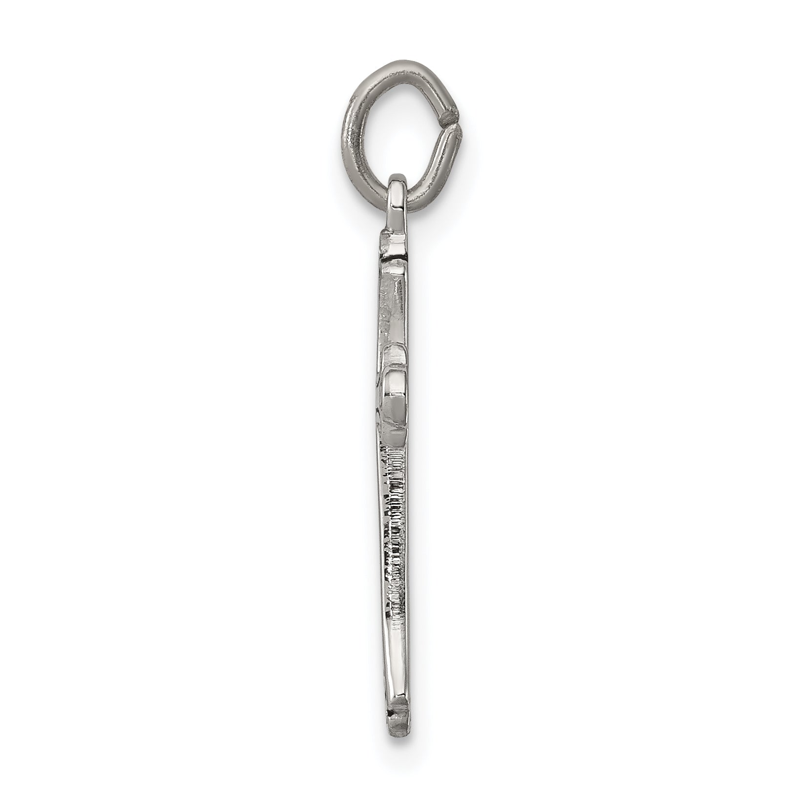Sterling Silver 925 Antiqued Cross Charm with Polished Finish Solid & Vintage