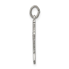 Sterling Silver 925 Antiqued Cross Charm with Polished Finish Solid & Vintage