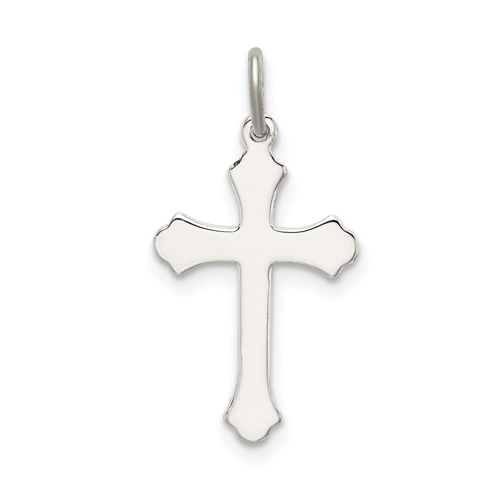 Sterling Silver 925 Antiqued Cross Charm with Polished Finish Solid & Vintage