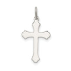 Sterling Silver 925 Antiqued Cross Charm with Polished Finish Solid & Vintage