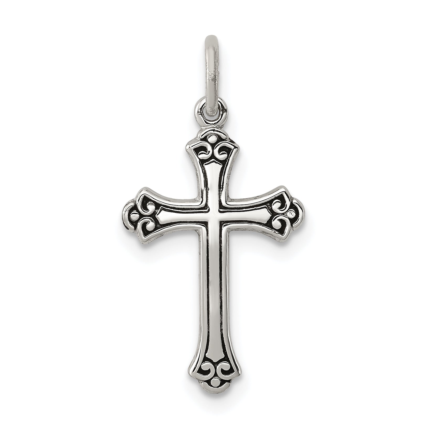 Sterling Silver Antiqued Cross Charm Main image