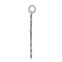 Sterling Silver 925 Antiqued Cross Pendant with Polished Finish Solid Design