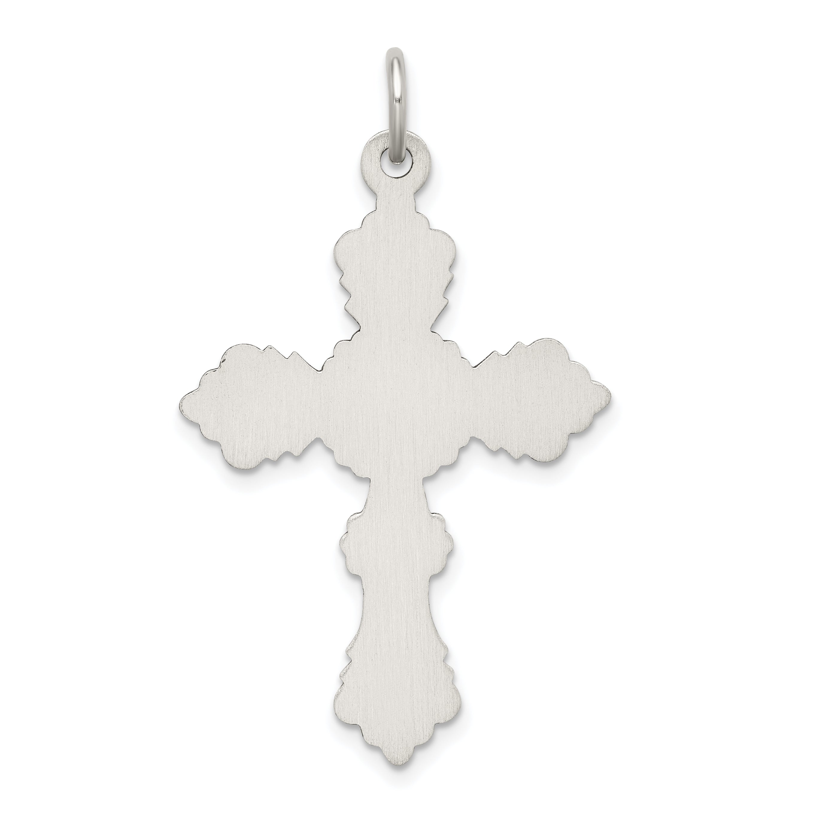 Sterling Silver 925 Antiqued Cross Pendant with Polished Finish Solid Design