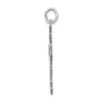 Sterling Silver 925 Antiqued Cross Pendant with Polished Finish Solid, Vintage-Inspired Design