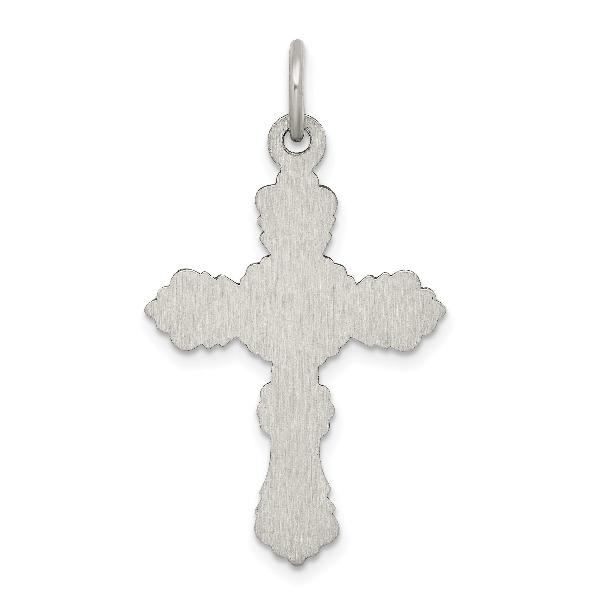 Sterling Silver 925 Antiqued Cross Pendant with Polished Finish Solid, Vintage-Inspired Design